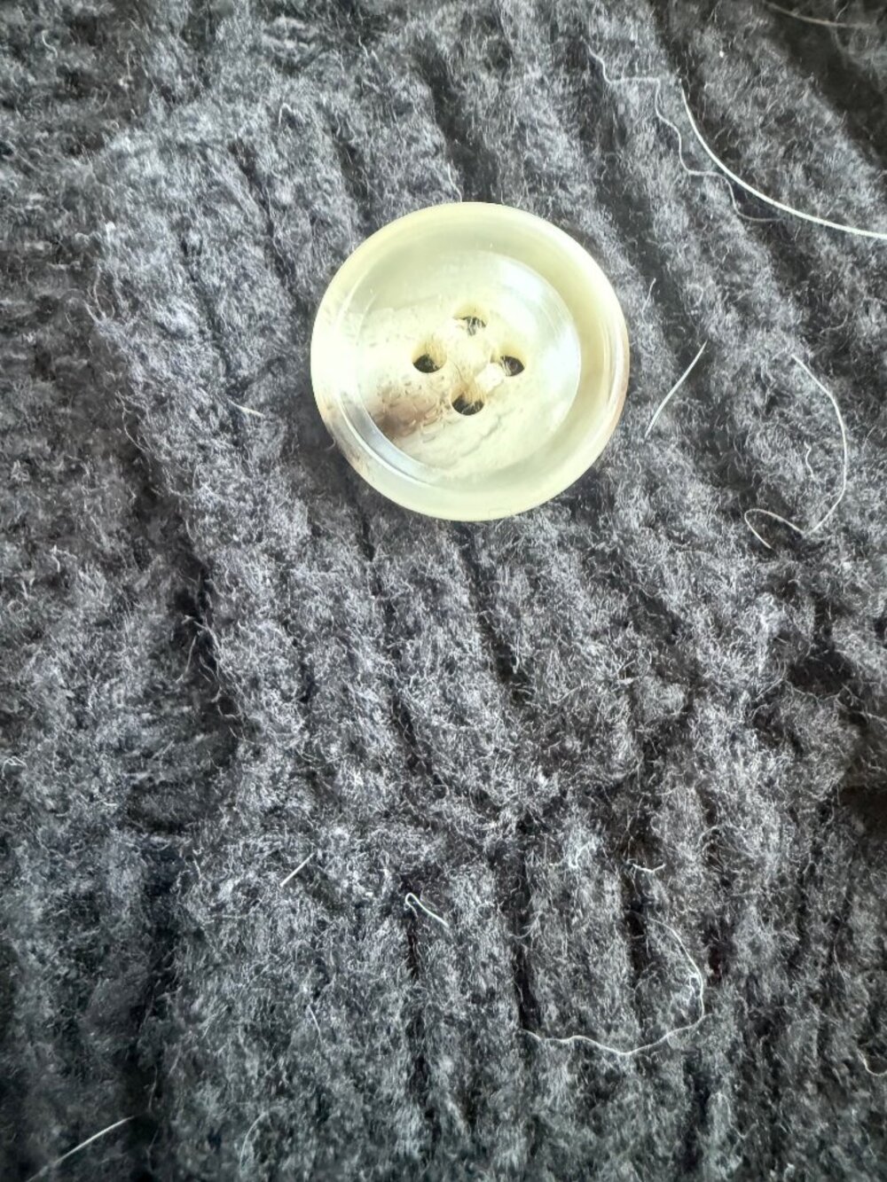 Chunky, Oversized Black Knit Button Sweater - Size Small - Picture 2 of 3